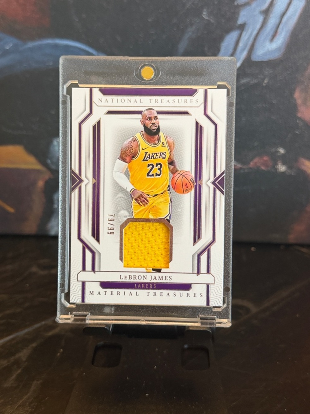 LeBron James Material Treasures Patch Card - # 79/99 - game worn/used No MT-LBJ